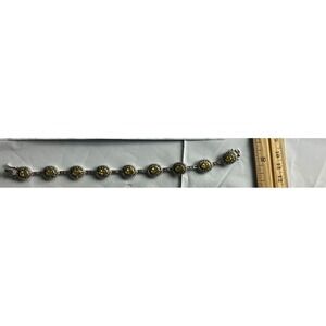 Womens Tennis Bracelet‎ Oval Cut Yellow Gemstones Silver Tone Clasp Closure